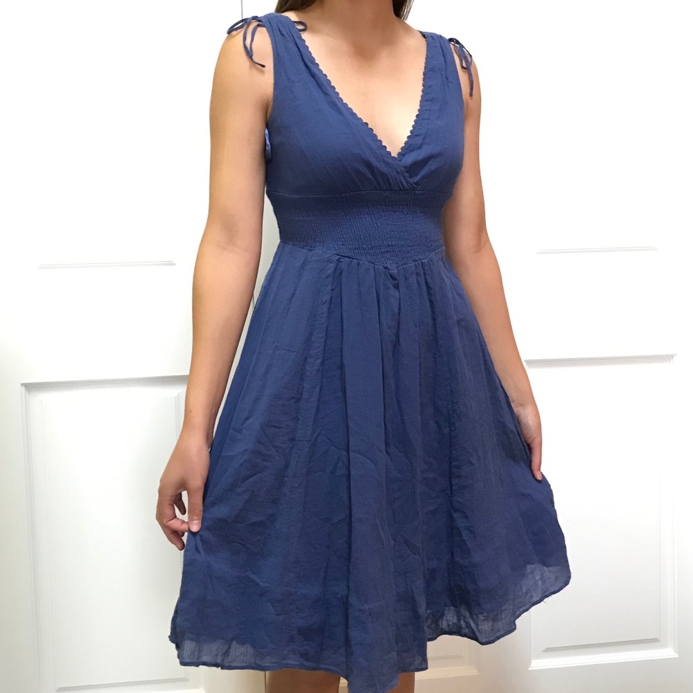 Anthropologie Blue Gauze Maeve Dress